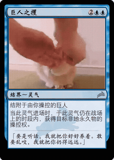 Blue And White Card Person Holding White Rabbit GIF