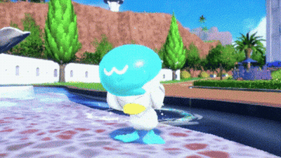 Blue And White Cartoon Character Smiling GIF