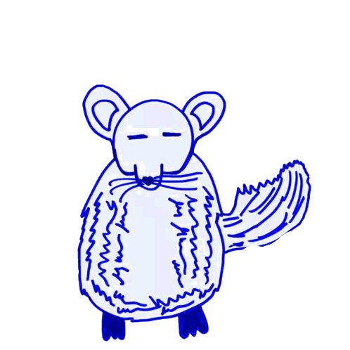 Blue And White Chinchilla With Tail Sticker