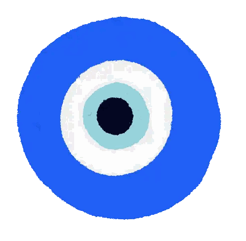 Blue And White Circle With Black Hole Sticker