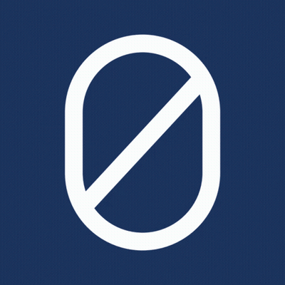 Blue And White Circle With Diagonal Line GIF