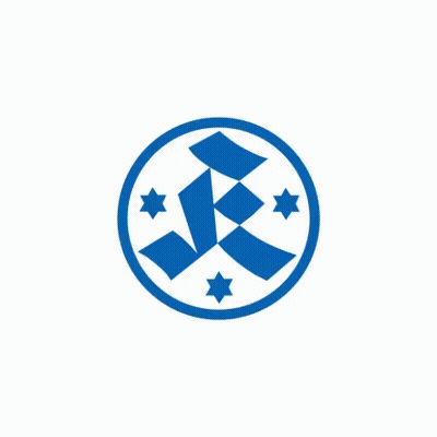 Blue And White Circle With Triangle And Three Stars GIF