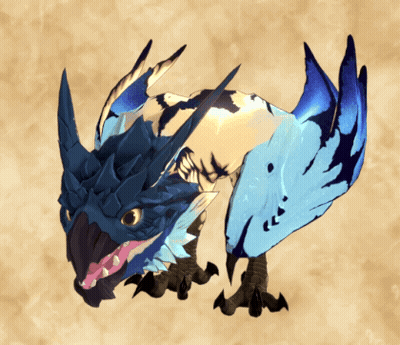 Blue And White Dragon With Pink Beak GIF
