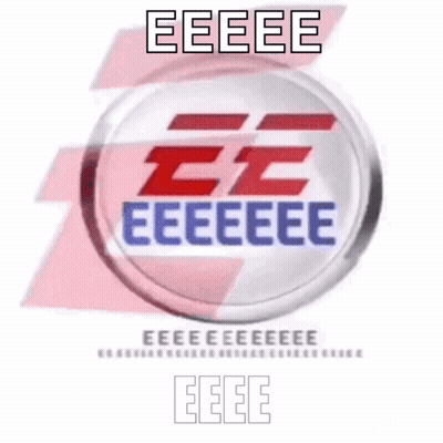 Blue And White EEEE Logo With Red E GIF