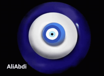 Blue And White Evil Eye With Aliabdi GIF