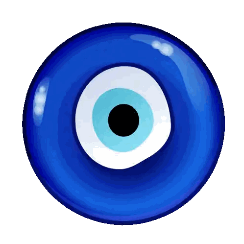 Blue And White Evil Eye With Black Center Sticker