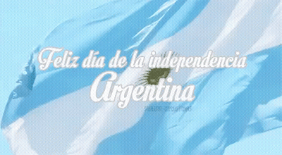 Blue And White Flag Feliz Dia De La Independencia Argentina GIF