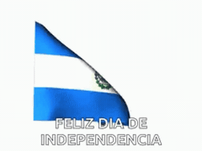 Blue And White Flag Waving Feliz Dia De Independencia GIF