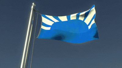 Blue And White Flag Waving GIF