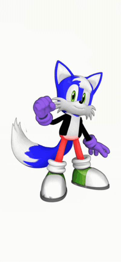 Blue And White Fox In Black Jacket And Purple Gloves GIF