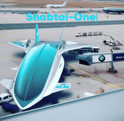 Blue And White KLM Airplane On Tarmac GIF