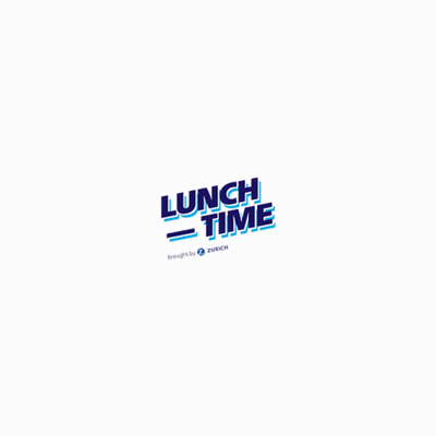 Blue And White Lunch Time Logo GIF