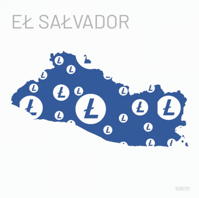 Blue And White Map Of El Salvador With Letter L Circles GIF