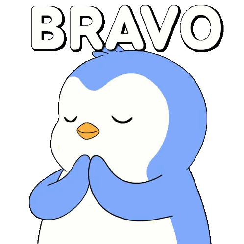 Blue And White Penguin Bravo Sticker