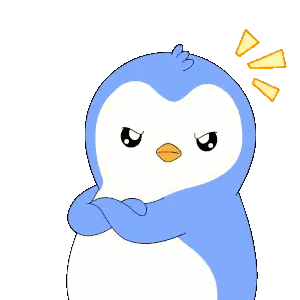 Blue And White Penguin Crosses Arms Sticker
