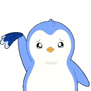 Blue And White Penguin Crying Sticker