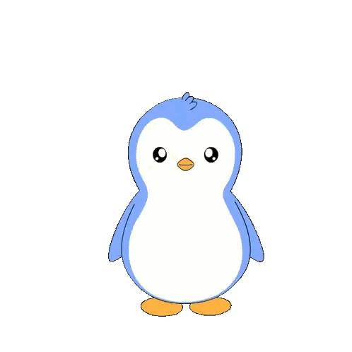 Blue And White Penguin Happy New Year Sticker