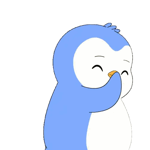 Blue And White Penguin Holding Love You Sign Sticker
