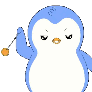 Blue And White Penguin Holding Orange Ball Sticker