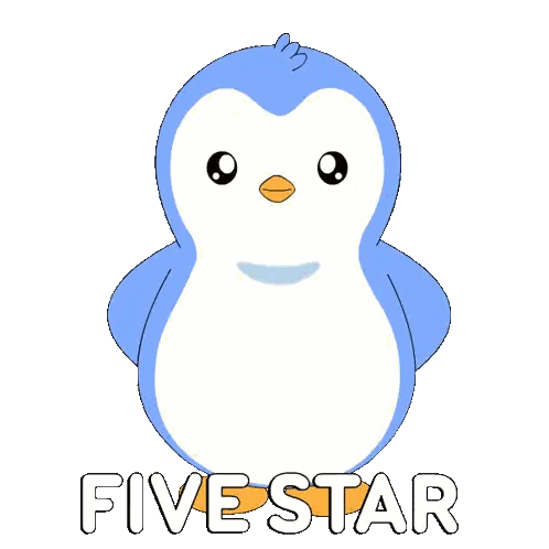 Blue And White Penguin Holding Paper With Stars Sticker