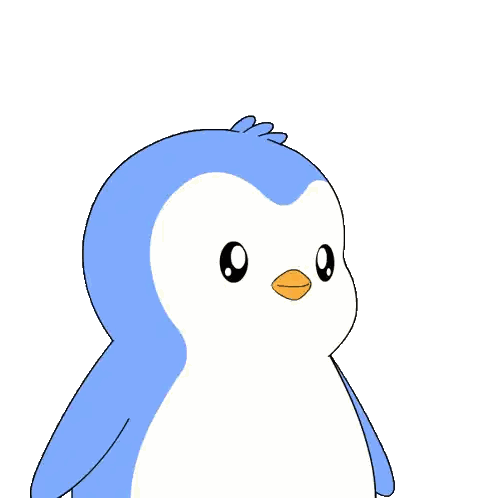 Blue And White Penguin Holding Red Heart Sticker