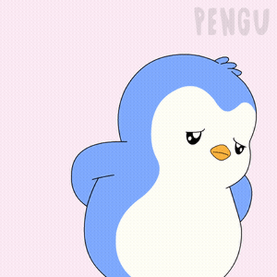 Blue And White Penguin Holding Sorry Sign GIF