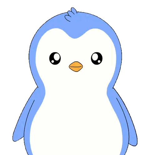 Blue And White Penguin Holding Thank You Sign Sticker