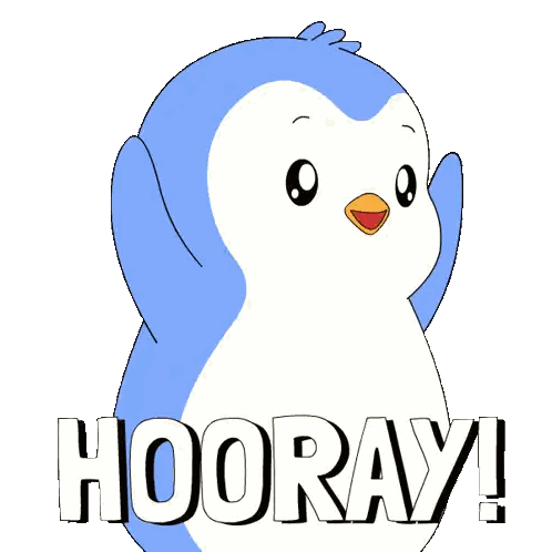 Blue And White Penguin Hooray Sticker