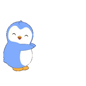 Blue And White Penguin Hugging Smiling Sticker