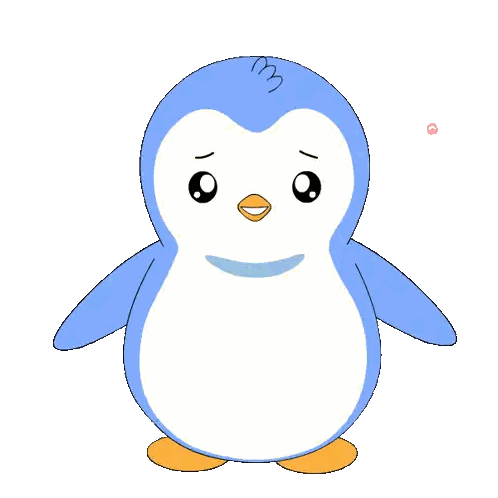 Blue And White Penguin In Front Of Red Sun Sticker