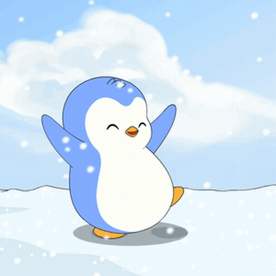 Blue And White Penguin In Snow GIF