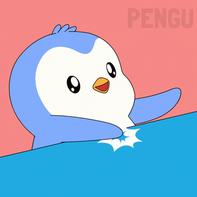 Blue And White Penguin Laying With Pengu GIF