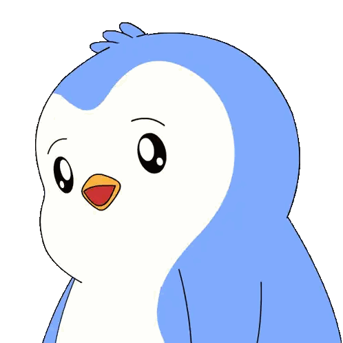 Blue And White Penguin Looking At Camera Sticker