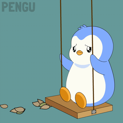 Blue And White Penguin On Swing GIF