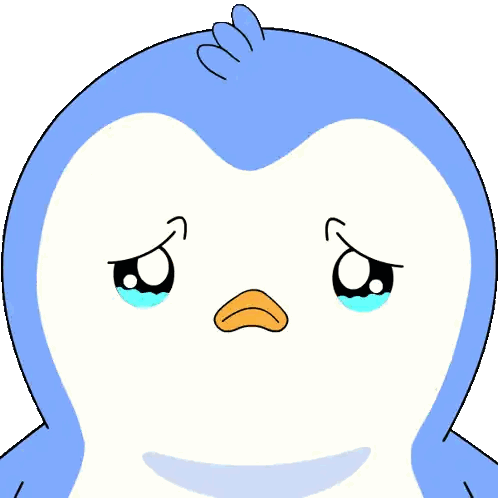 Blue And White Penguin Sad Face Sticker