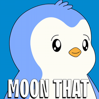 Blue And White Penguin Saying Moon GIF