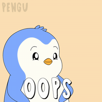 Blue And White Penguin Saying Oops GIF