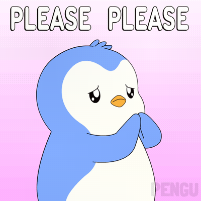 Blue And White Penguin Saying Please Please GIF