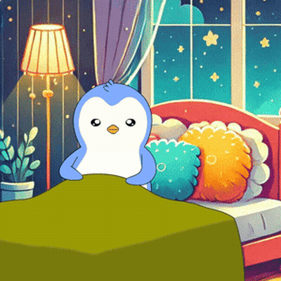 Blue And White Penguin Sitting GIF
