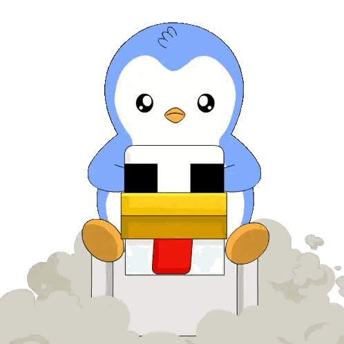 Blue And White Penguin Sitting Sticker