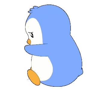 Blue And White Penguin Sitting Sticker