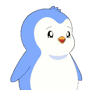 Blue And White Penguin Smiling Sticker