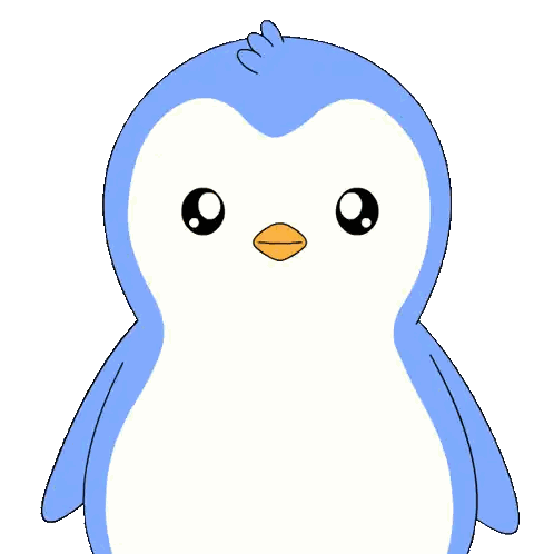 Blue And White Penguin Smiling Sticker
