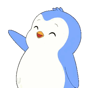 Blue And White Penguin Smiling Up Sticker