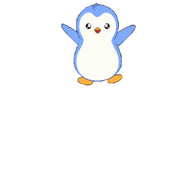 Blue And White Penguin Smiling With Eyes Closed GIF
