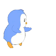 Blue And White Penguin Standing On Hind Legs Sticker