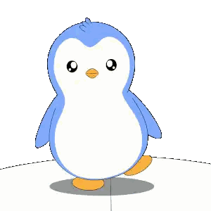 Blue And White Penguin Standing Sticker