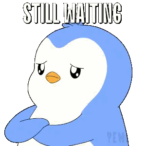 Blue And White Penguin Still Waiting Sticker