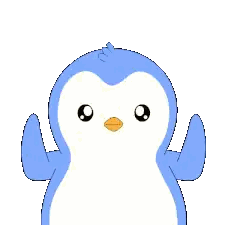 Blue And White Penguin Waving Sticker