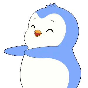 Blue And White Penguin Wings Outstretched Sticker